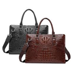 2024 Custom Crocodile Genuine Leather Laptop Hand Bag For Office Briefcase Men