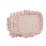 RTS New Arrivals Personalized Women Pink Gingham Toilet Bag Cosmetic Makeup Bag Travel Zipper Pouch
