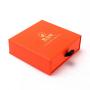 Hot Sale Orange Color Gold Foid Stamping Logo Paper Gift Jewelry Box Drawing Earring Jewelry Packing Box