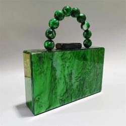 Custom Fashion Party Wedding Beaded Strap Acrylic Evening Bag Clutch Purse For Lady Women