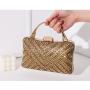 Hot selling crystal clutch bags rhinestone evening bag gold purse party bags metal handle women handbags