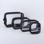 Keymay Stock S M L XL Travel Wash Zipper Toiletry Pouch Set Pvc Transparent Customize Waterproof Black Clear Makeup Bag
