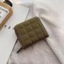 New wallet women Korean style simple mini plaid wallet high quality school students short coin purse card bag multi card space