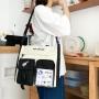 HR278 Fashion One Shoulder Crossbody Bag Students' Makeup Classes Contrasting Nylon Bag College Style Fresh Laptop Storage Bag