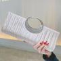2023 New Fashion wholesale Women's Party Rhinestone Satin Pleated Evening Wedding Party Clutch Purse Wallet Handbag