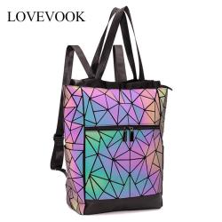 Realer Women Backpack Schoolbag for Teenage Girls Luminous Geometric Backpack Shoulder Bags Large Capacity for Travel Female