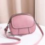 Bolsos New Fashion Student Mobile Phone Single Shoulder Bag Simple Ladies Small Round Bag Pu Pure Color Zipper Crossbody Bag