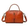 2024 Custom Genuine Leather Handbags For Women Luxury Doctor Bag With Rivets