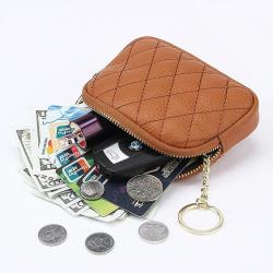 Billetera Mujer Custom Luxury Designer Vintage Original Genuine Leather Zipper Keychain Mini Coin Purse Wallet Bag Small 2022