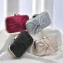 New Designer Silk Pleated Bridal Purse Clutch Evening Bag Wedding Black Dinner Bag Sling Handbag For Women