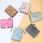 OEM010 Matte Leather Wallet Women Short Purse Card Holder Women Wallets Zipper Coin Pocket Small Ladies Purse Clutch Wallet