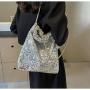 Summer handbag high capacity sequin fabric tote bag fashion bags for women shoulder bag