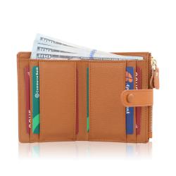 Custom Logo Causal Small Mini Leather Wallets Mens Slim Wallet Card Holder With Zip Coin Pocket