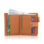 Custom Logo Causal Small Mini Leather Wallets Mens Slim Wallet Card Holder With Zip Coin Pocket