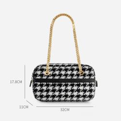 Wholesale  Custom Logo Ladies Pu Leather Metal Chain Elegant Handbags Vintage Cross Body  Women Designer Hand Bag Shoulder Bag
