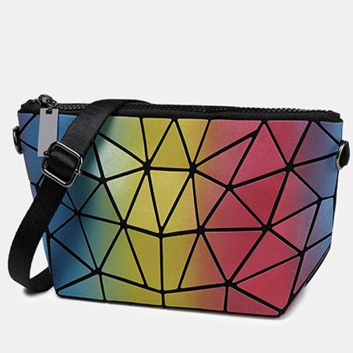 2022 Hot sale geometric luminous crossbody bag women small purse and handbags for ladies pu leather reflective bags