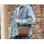 High Quality Men's handbags crossbody shoulder bag vintage crazy horse genuine leather bags brown retro cow leather bags men