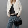 High Quality PU Leather Ladies Women Handbags Custom Logo Bags Fashion Pleated Underarm Bags For Women