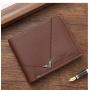New men's wallet men's short wallet simple fashion multi-card space lychee grain horizontal splicing leather wallet