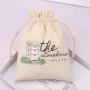 Reusable Organic Cotton Drawstring Toys Christmas Gift Bag Natural Custom Logo Pcrinted Muslin Packaging Dust Cotton Pouch