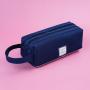 Gelory Creative Simple And Fresh Large-capacity Pencil Case Multifunctional Solid Color Pencil Case Student Stationery Bag