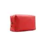 Wholesale plain pu leather makeup bag medium organizer red cute makeup kit pouch