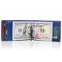 Fashion leather money clip wallet carbon fiber leather rfid money clip slim wallet for men