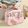 Gelory PVC cosmetic bag translucent waterproof wash bag simple PU portable bath bag large capacity