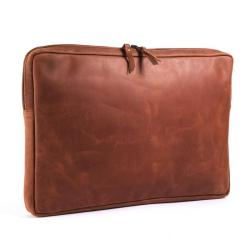 Custom computer bag 13 15 inch vegetable tanned leather laptop sleeve document holder