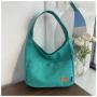 HR273 INS Solid Color Simple Underarm Bag Girls' Canvas Design Sense Handbag Student Class Daily Pairing One Shoulder Tote Bag
