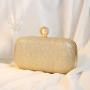 Hot selling elegant Sparkling Pearl Box Bag Women's Handbag Champagne Evening Dress Bag Wholesale Clutch Bags