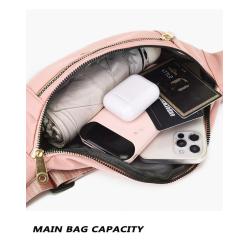 KBW192 Wholesale Large Capacity Ins Waist Bag Fashion Double Zip Crossbody Mobile Phone Waist Bag Ladies Chest Bag