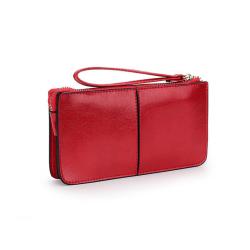ZF374 Genuine Leather Women Long Wallet Women Purse Zipper Hasp Coin Purse Designer Wallet Card Holder Folding Card Bag