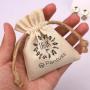 8*10cm Custom Logo Printing Recyclable Cotton Drawstring Bag For Jewelry Packing Small Natural Muslin Gift Jewelry Pouch