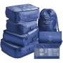 Gelory Custom Logo High Quality Packing Cubes Travel Portable Luggage Organizer Bag 7 Pcs Set With Toiletry Bag