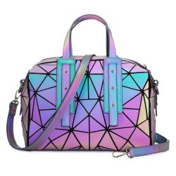 Lovevook NEW HOT SALE  famous design Geometric luminous reflective fashion style pu leather handbags for women