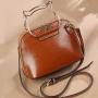 2024 Custom Genuine Leather Shell Bag Handbag For Women Luxury With Cat Metal Handle
