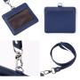 Office Used Horizontal ID Card Name Tag Badge Holder With PU Leather Lanyard