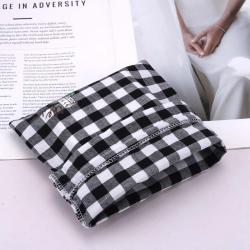 Reusable Wholesale Check Cloth Skincare Cosmetic Packaging Bag Luxury Custom Logo Printed Cotton Gift Dust Makeup Pouch