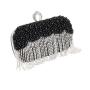 Women purse Luxury Glitter Pearl Beaded Evening Bag Tassel Clutch Cosmetic Bag Jewelry handBag 2024