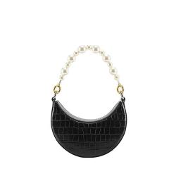 Mini Jewel Handle PU Leather Ladies Shoulder Bags Messenger Bags For Women Fashion Pearl Chain Lady Hobo Bags