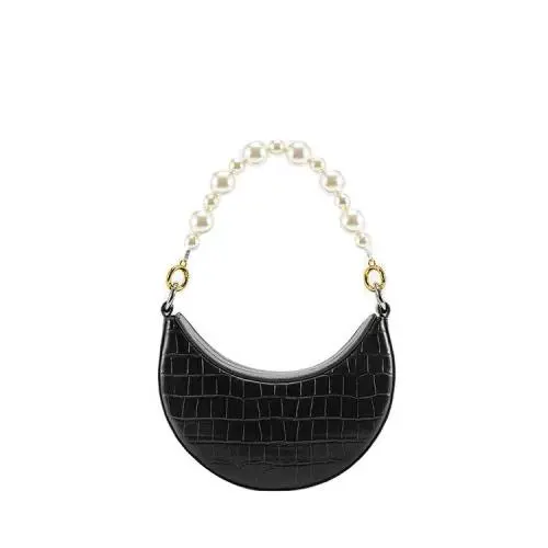 Mini Jewel Handle PU Leather Ladies Shoulder Bags Messenger Bags For Women Fashion Pearl Chain Lady Hobo Bags