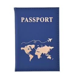 ZR773 Gold Stamping Multi-color Aircraft Pattern Leather Passport Bag Hand Sewn PU Passport Clip Adjustable Logo Passport Cover