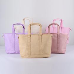 Factory Direct Sales Multi Colors Large Capacity Tote Handbag Metal Zipper Waterproof Nylon Portable Woman Travel Handbag