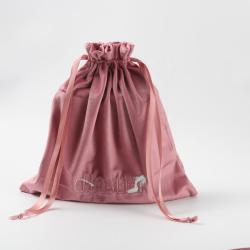 Embroidery Logo Velvet Jewelry Packaging Bag Gift Drawstring Velvet Pouch High End Shoe Dust Bag