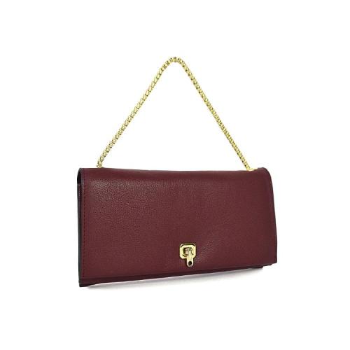 Luxury wholesale elegant Stylish woman  clutch Chic Design Vegan Leather  Lady chain wallet phone case