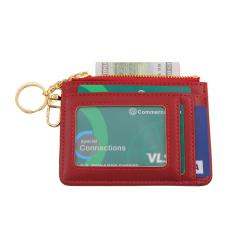 popular small slim custom logo card holder wallet card wallet id holder leather wallet keychain