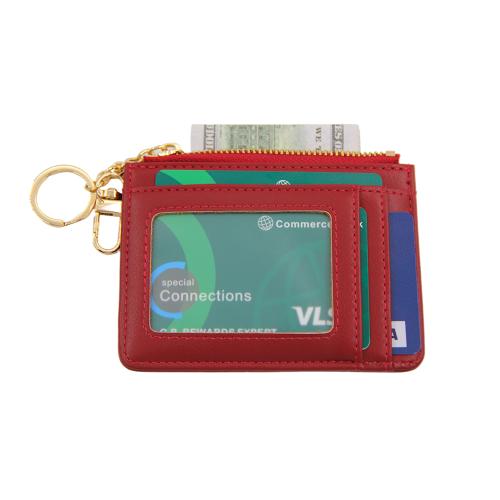 popular small slim custom logo card holder wallet card wallet id holder leather wallet keychain