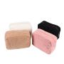 Wholesale Custom Portable Makeup Bags Durable Multi-function Sherpa Zippered Bag Toiletry Teddy Large Cosmetic Bag For Women