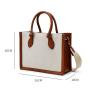 Oem Odm Custom Factory Classic Canvas Womens Hand Bags PU Leather Fashion Custom Logo Womens Tote Bags